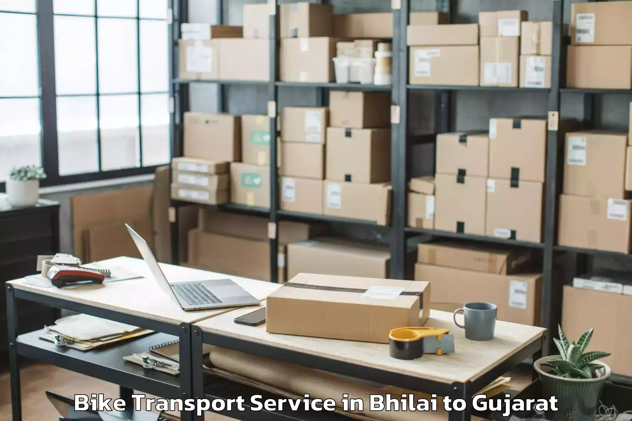 Professional Bhilai to Hazira Bike Transport